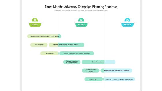 Three Months Advocacy Campaign Planning Roadmap Professional