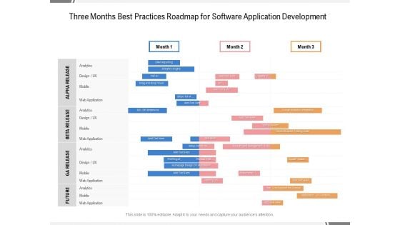 Three Months Best Practices Roadmap For Software Application Development Download