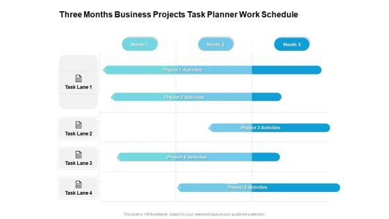 Three Months Business Projects Task Planner Work Schedule Microsoft