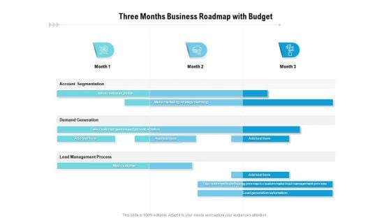 Three Months Business Roadmap With Budget Brochure