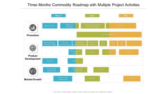 Three Months Commodity Roadmap With Multiple Project Activities Sample