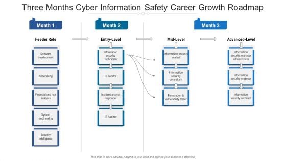 Three Months Cyber Information Safety Career Growth Roadmap Sample