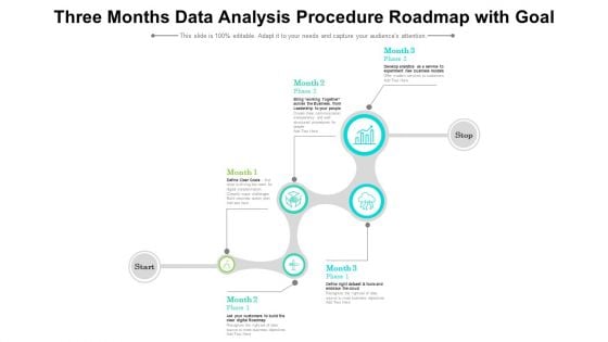 Three Months Data Analysis Procedure Roadmap With Goal Formats