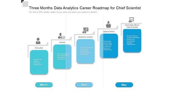 Three Months Data Analytics Career Roadmap For Chief Scientist Graphics