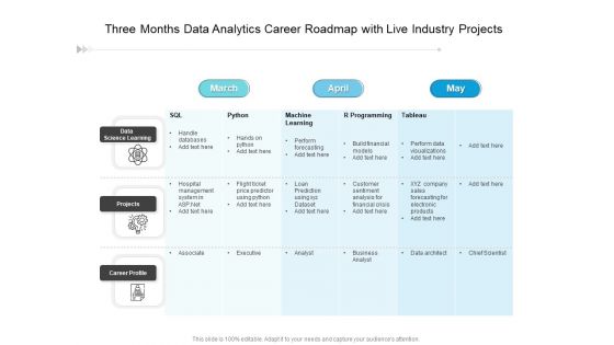 Three Months Data Analytics Career Roadmap With Live Industry Projects Elements Three Months Data Analytics Career Roadmap With Live Industry Projects Elements