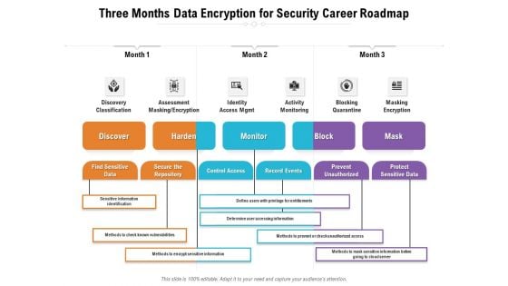 Three Months Data Encryption For Security Career Roadmap Summary