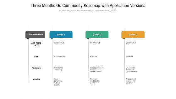 Three Months Go Commodity Roadmap With Application Versions Guidelines