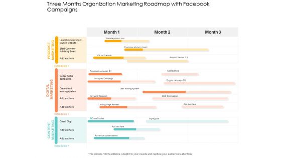 Three Months Organization Marketing Roadmap With Facebook Campaigns Introduction