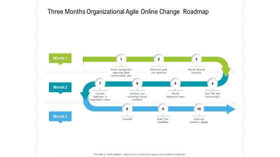 Three Months Organizational Agile Online Change Roadmap Formats