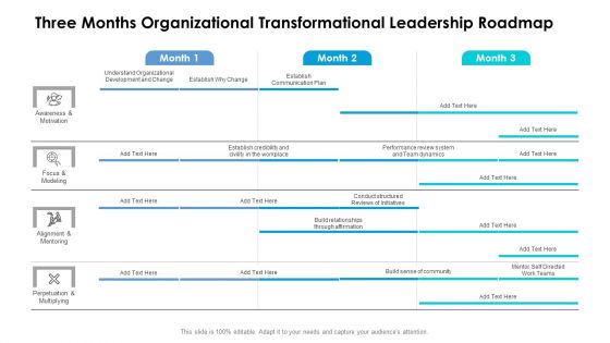 Three Months Organizational Transformational Leadership Roadmap Themes