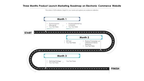 Three Months Product Launch Marketing Roadmap On Electronic Commerce Website Topics