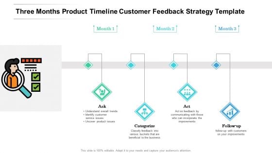 Three Months Product Timeline Customer Feedback Strategy Template Ideas