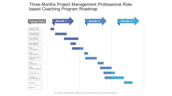 Three Months Project Management Professional Role Based Coaching Program Roadmap Clipart
