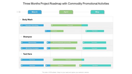 Three Months Project Roadmap With Commodity Promotional Activities Information Three Months Project Roadmap With Commodity Promotional Activities Information