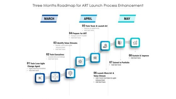 Three Months Roadmap For Art Launch Process Enhancement Sample