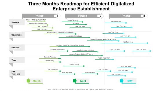 Three Months Roadmap For Efficient Digitalized Enterprise Establishment Formats