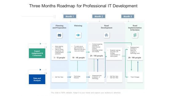 Three Months Roadmap For Professional IT Development Demonstration Three Months Roadmap For Professional IT Development Demonstration