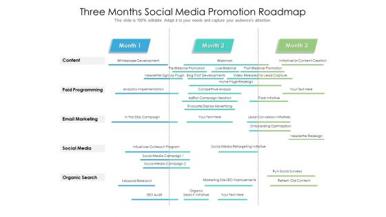 Three Months Social Media Promotion Roadmap Pictures