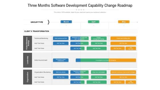 Three Months Software Development Capability Change Roadmap Formats