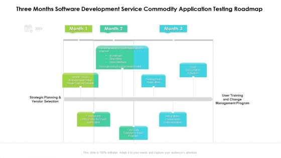 Three Months Software Development Service Commodity Application Testing Roadmap Formats