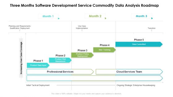 Three Months Software Development Service Commodity Data Analysis Roadmap Clipart