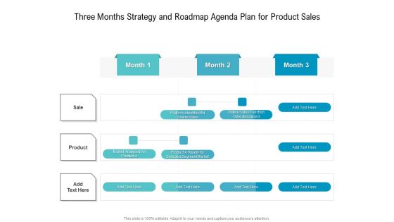 Three Months Strategy And Roadmap Agenda Plan For Product Sales Background Three Months Strategy And Roadmap Agenda Plan For Product Sales Background