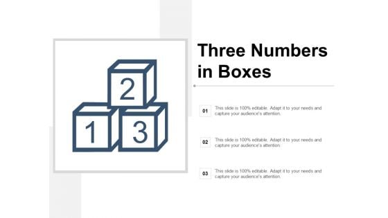 Three Numbers In Boxes Ppt PowerPoint Presentation Introduction