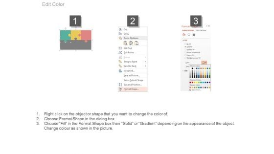 Three Options Puzzle Diagram With Icons Powerpoint Slides