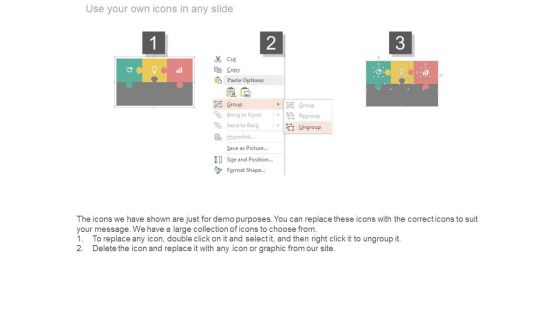 Three Options Puzzle Diagram With Icons Powerpoint Slides