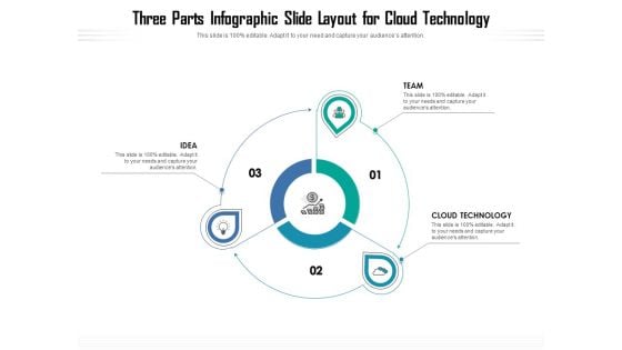 Three Parts Infographic Slide Layout For Cloud Technology Ppt PowerPoint Presentation Gallery Graphics Pictures PDF