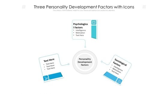Three Personality Development Factors With Icons Ppt PowerPoint Presentation File Skills PDF