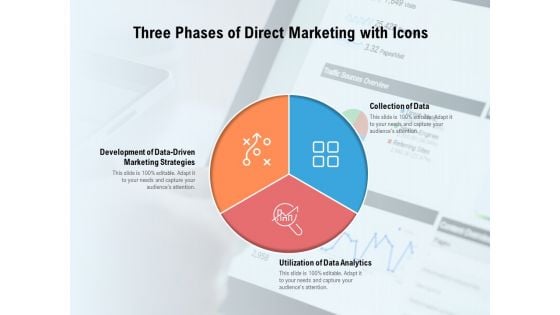 Three Phases Of Direct Marketing With Icons Ppt PowerPoint Presentation Portfolio Example