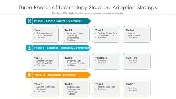 Three Phases Of Technology Structure Adoption Strategy Ppt PowerPoint Presentation Portfolio Diagrams PDF