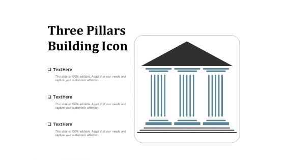 Three Pillars Building Icon Ppt Powerpoint Presentation Show Background Images