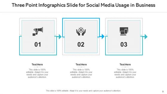 Three Point Infographics Social Media Business Ppt PowerPoint Presentation Complete Deck With Slides