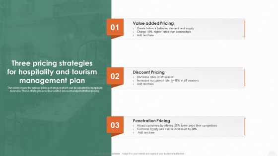 Three Pricing Strategies For Hospitality And Tourism Management Plan Download PDF Three Pricing Strategies For Hospitality And Tourism Management Plan Download PDF