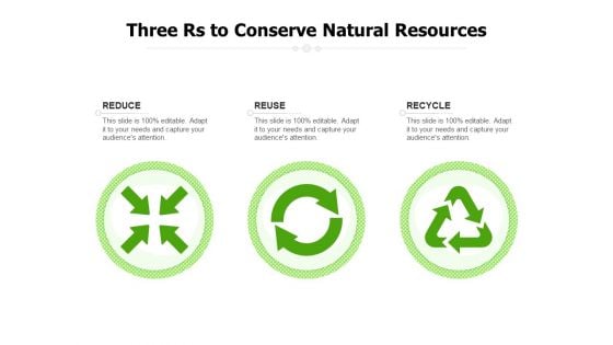 Three Rs To Conserve Natural Resources Ppt PowerPoint Presentation Outline Slide Portrait PDF