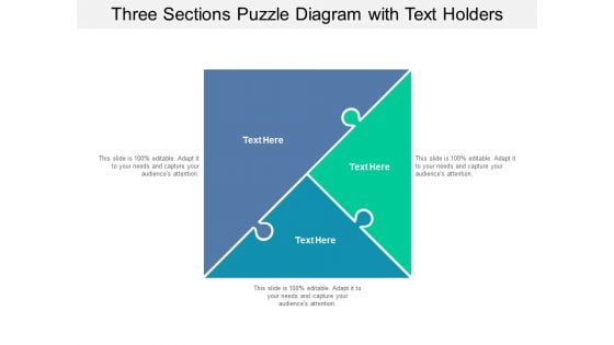 three sections puzzle diagram with text holders ppt powerpoint presentation infographics file formats