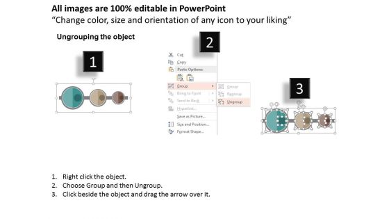 Three Sequential Text Circles With Icons Powerpoint Template