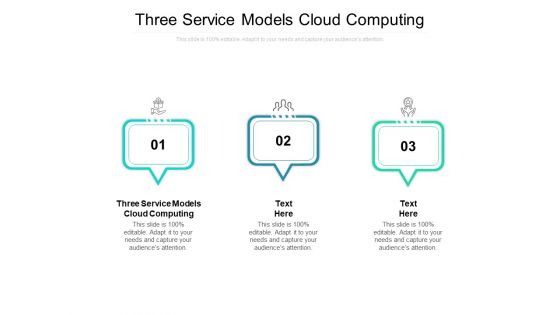 Three Service Models Cloud Computing Ppt PowerPoint Presentation Infographics Visual Aids Cpb