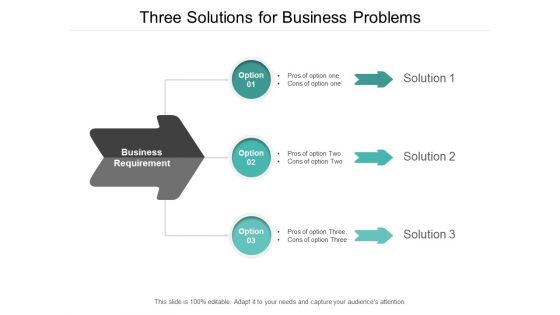 Three Solutions For Business Problems Ppt PowerPoint Presentation Infographic Template Good
