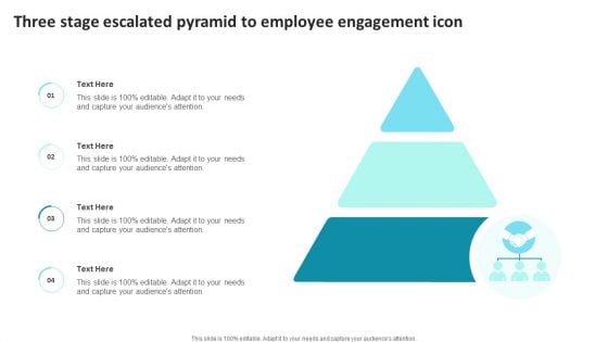 Three Stage Escalated Pyramid To Employee Engagement Icon Ppt Show Visuals PDF