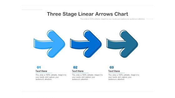 Three Stage Linear Arrows Chart Ppt PowerPoint Presentation Gallery Graphics Design PDF