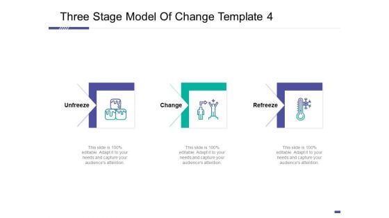 Three Stage Model Of Change Template Refreeze Ppt Portfolio Gridlines PDF