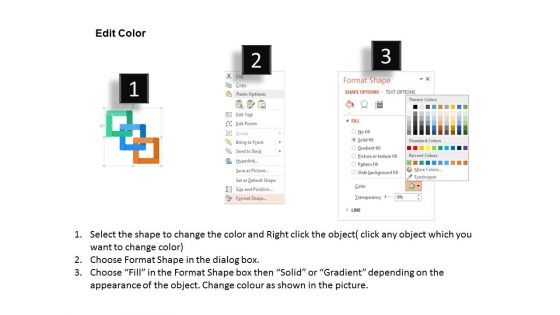 Three Staged Square Step Diagram And Icons Powerpoint Template