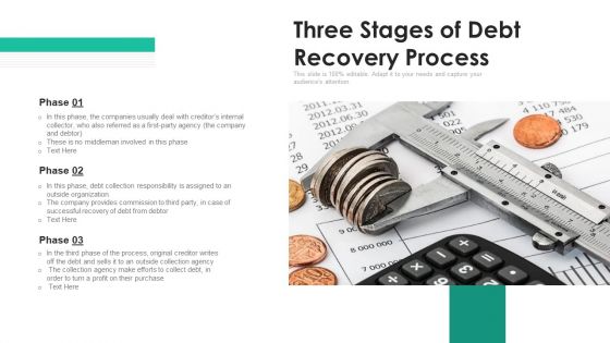 Three Stages Of Debt Recovery Process Ppt PowerPoint Presentation Infographic Template Master Slide PDF