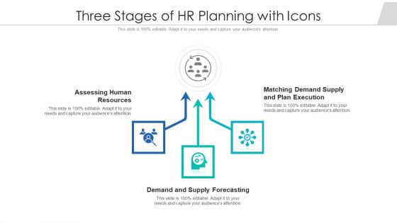 Three Stages Of HR Planning With Icons Ppt PowerPoint Presentation File Good PDF