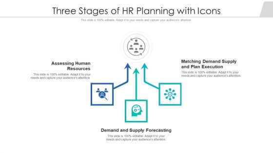 Three Stages Of HR Planning With Icons Ppt PowerPoint Presentation File Good PDF