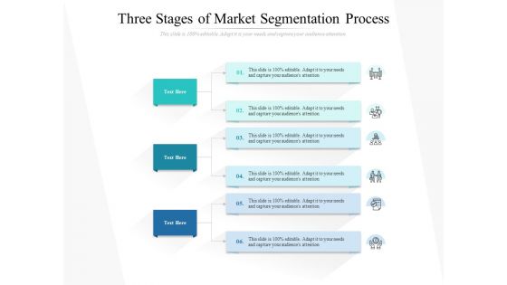 Three Stages Of Market Segmentation Process Ppt PowerPoint Presentation Styles Ideas