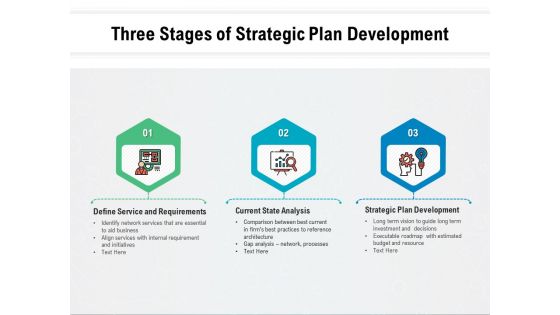 Three Stages Of Strategic Plan Development Ppt PowerPoint Presentation Summary Display